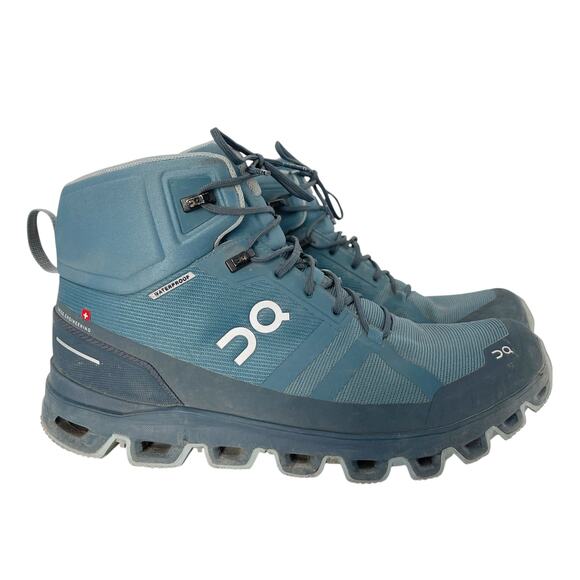On Cloud Running Cloudrock Waterproof Hiking Boots Storm Wash Blue Size 11 Women - Picture 1 of 14